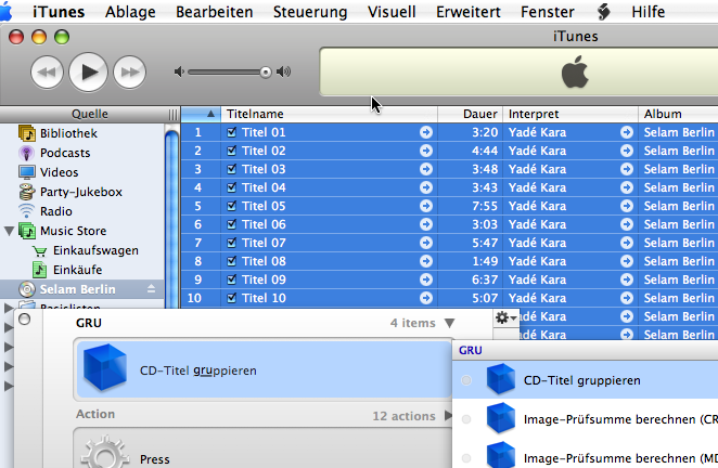 Menu Navigation with Quicksilver